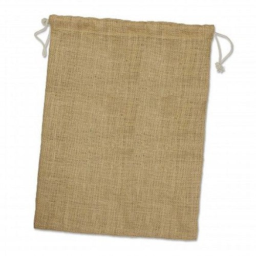 Eco-friendly jute produce bag set of 30 large bags with drawstring closure, ideal for fresh produce shopping and storage.