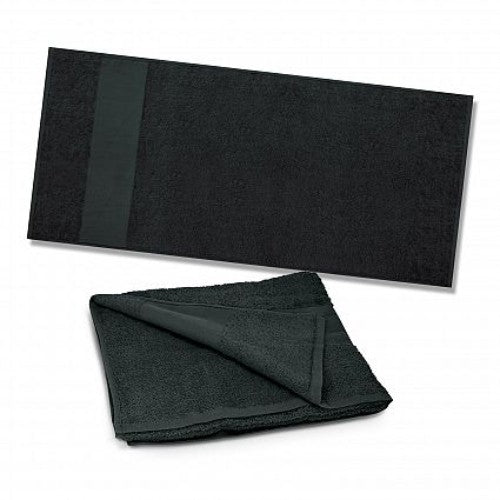 Dune Beach Towel in black, made from soft 420gsm cotton, ideal for beach outings, poolside, and spa days.