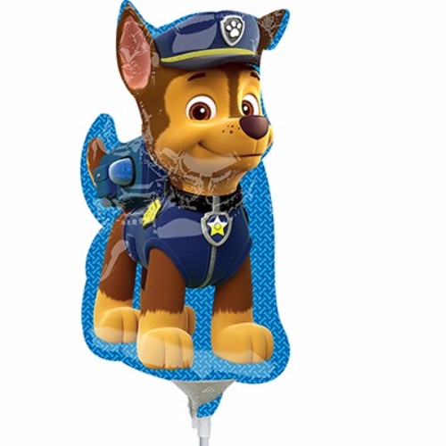 Mini Paw Patrol Chase foil balloon, 35cm x 20cm, perfect for celebrations and themed parties.