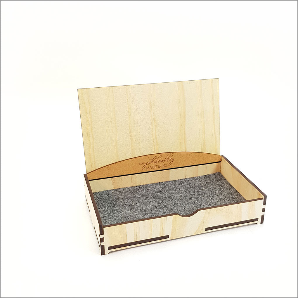 Large Unicorn Trinket Box made of NZ Pine veneer, featuring a vibrant unicorn design for storing jewelry and keepsakes.