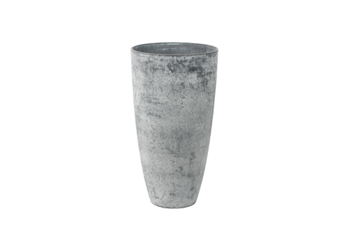 Contemporary small concrete vase (50 x 29cm) featuring a minimalist design for stylish indoor and outdoor decor.