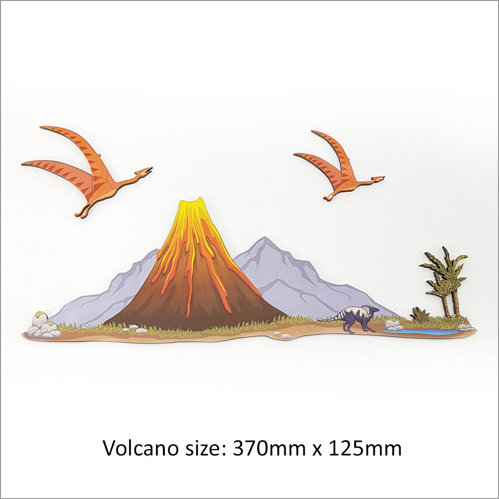 Pine Wall Art: Volcanoe features a stunning volcano design printed on eco-friendly pine veneer, perfect for any interior decor.