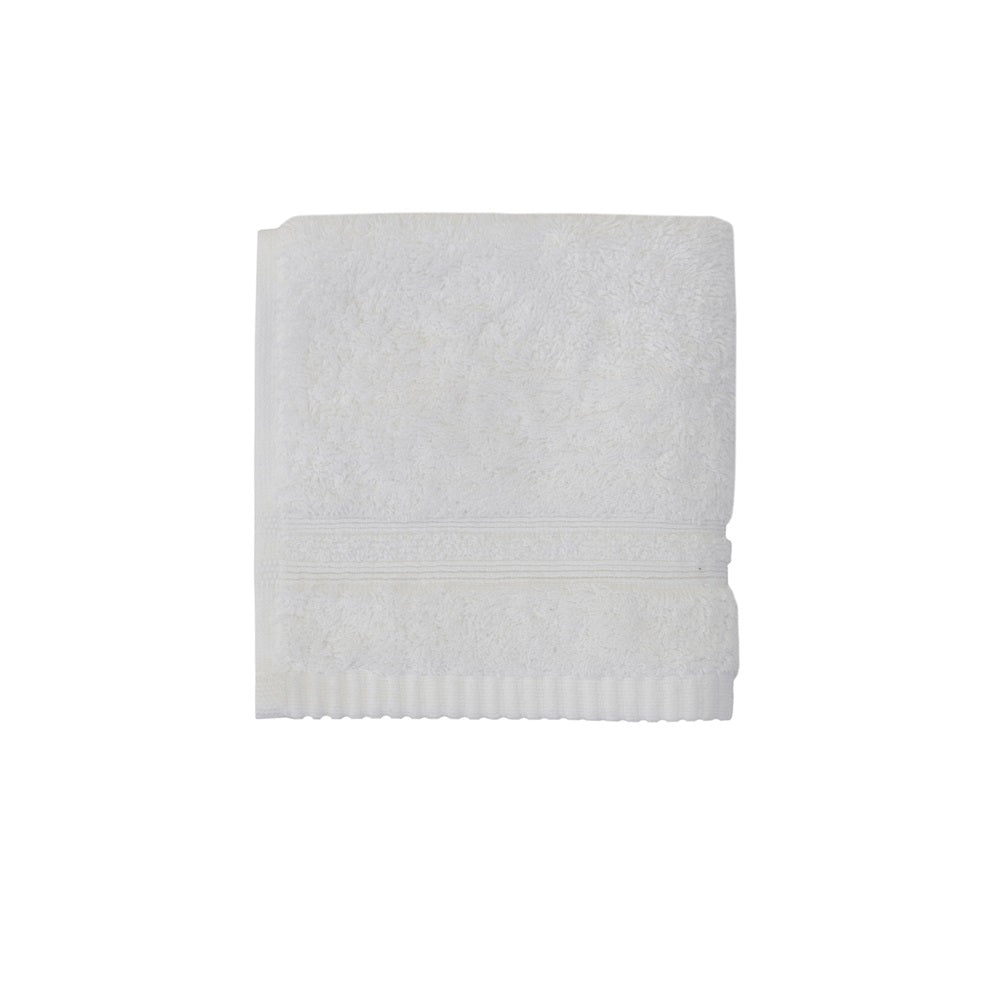 Soft white Selene face washer made of 100% Egyptian cotton, ideal for gentle cleansing and skincare routines.