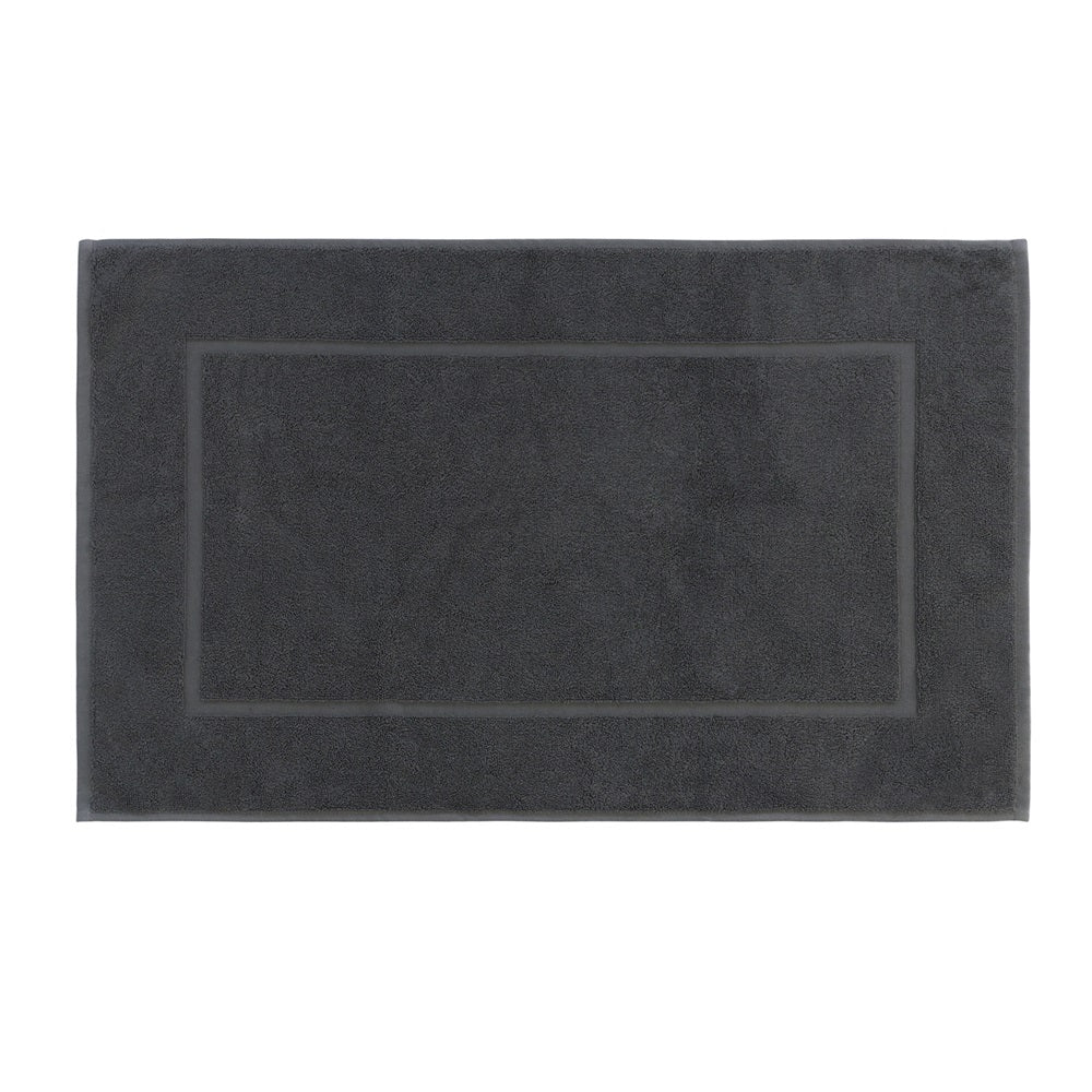 Luxurious Selene bath mat made from 100% Egyptian cotton in slate color, measuring 500 x 800mm.
