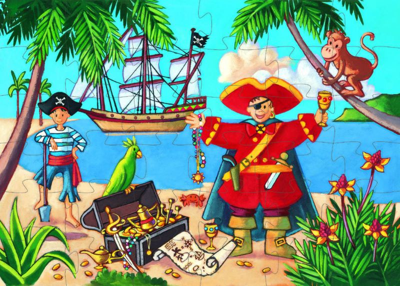 Puzzle - Pirate & Treasure (36pcs) - Djeco