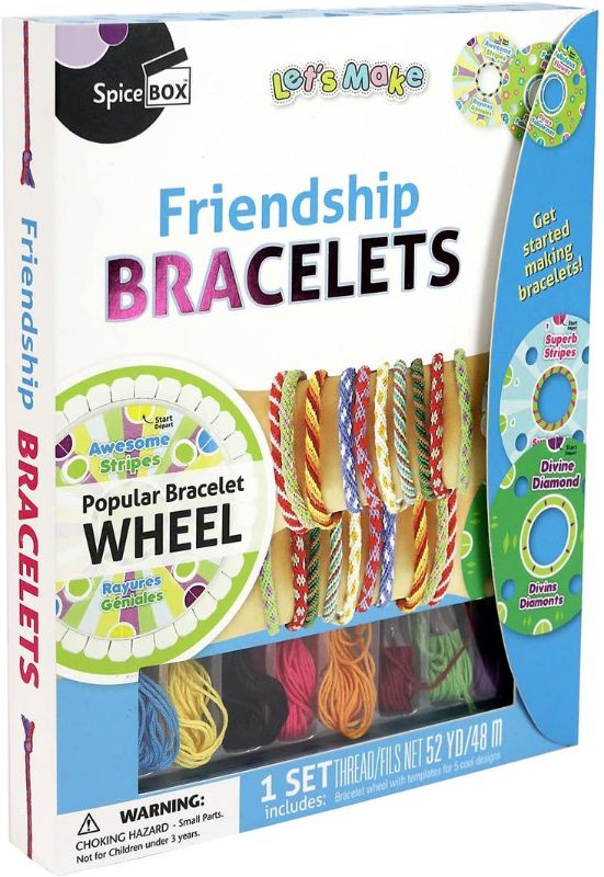 Colorful crafting kit from Spice Box to create unique friendship bracelets easily, fostering creativity and connection.