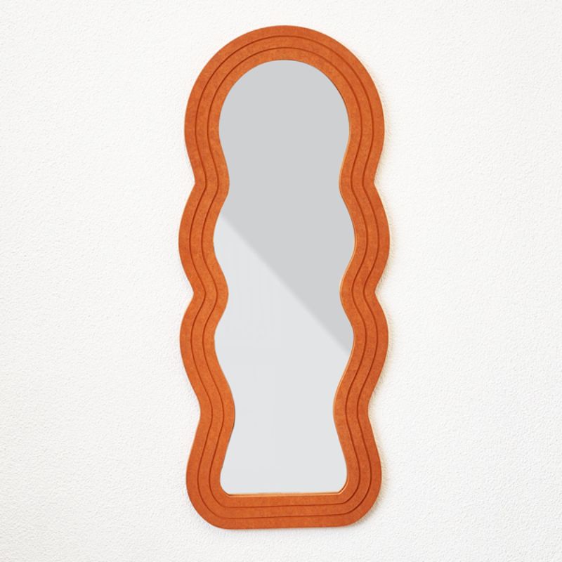 Arch Mirror - Wavey Orange (71cm)