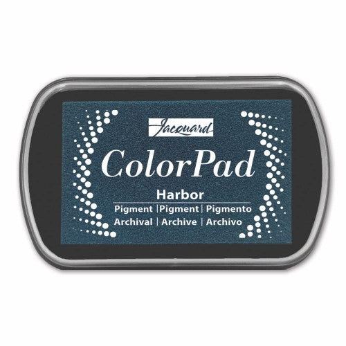 Vibrant Jacquard Colorpad Pigment Harbor ink for artwork, ideal for blending, embossing, and creating archival projects.