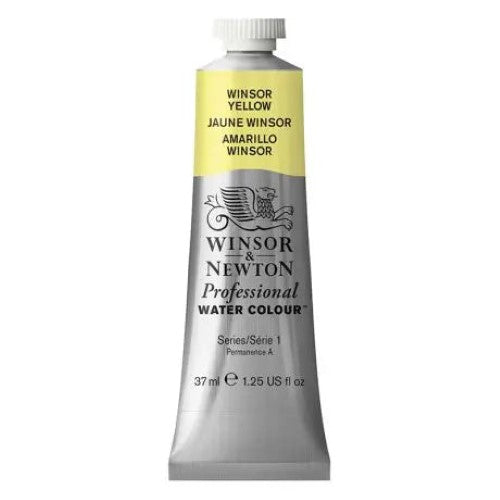 Vibrant 37ml Winsor Yellow S1 watercolour paint with high transparency, strength, and lightfastness for exceptional art results.