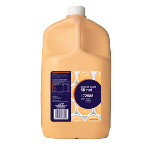 Dressing Sauce Seafood - Smart Choice in a 5L bottle enhances seafood dishes with rich flavor, made in New Zealand.