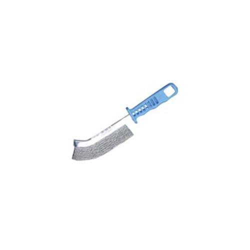 Stainless steel Jaz Universal Hand Brush, 255mm x 16mm x 0.3mm, designed for effective rust and grime removal in tight spaces.
