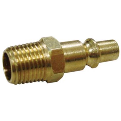 Chrome plated steel male ARO connector for secure air tool connections, designed for durability and compatibility with pneumatic systems.