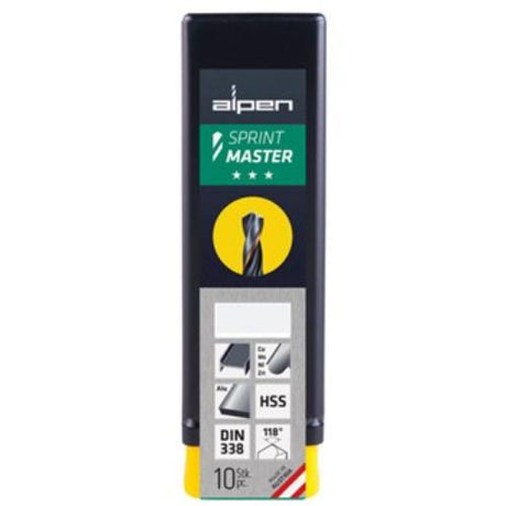 High-speed steel twist drill bit designed for precision drilling in alloyed, carbon, and plain steels, durable and versatile.