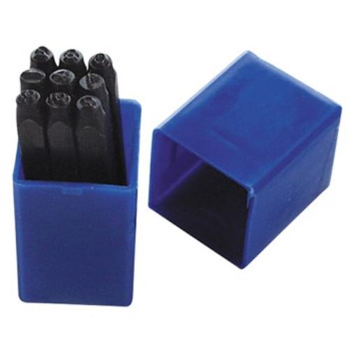 AmPro Number Punch Set 4mm 9pc: Durable steel punches #0-#8, ideal for metal, wood, and leather marking projects.