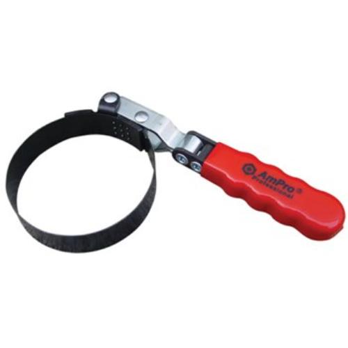AmPro Oil Filter Wrench with Swivel Handle, 75-95mm, designed for easy removal of spin-on filters in tight spaces.