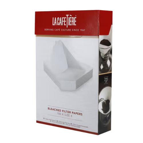 La Cafetiere Bleached Filter Papers Size 4 100pc