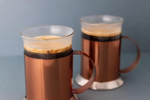 La Cafetiere Glass Cups 300ml Set/2 Copper