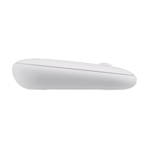 Logitech Pebble Mouse 2 M350s in Tonal White, a minimalist wireless mouse made from over 50% recycled plastic, features quiet clicking.