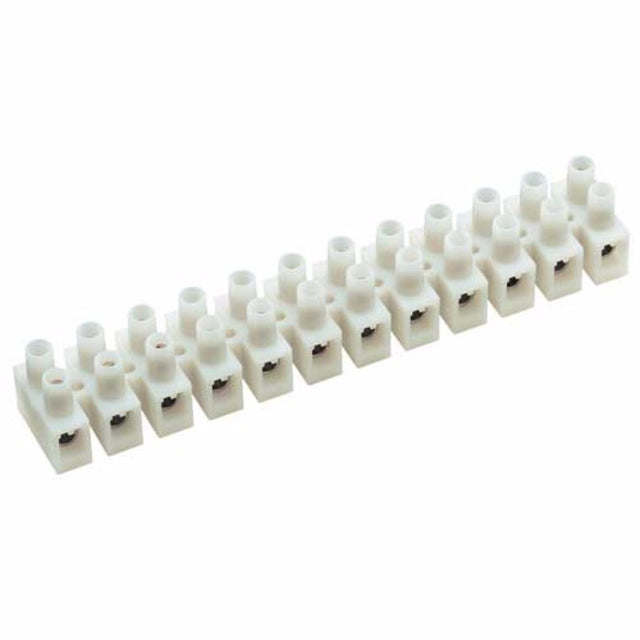 Narva 8mm Connector Strip 10pk featuring 12 durable polyamide terminal blocks, rated 50A, ideal for electrical connections.