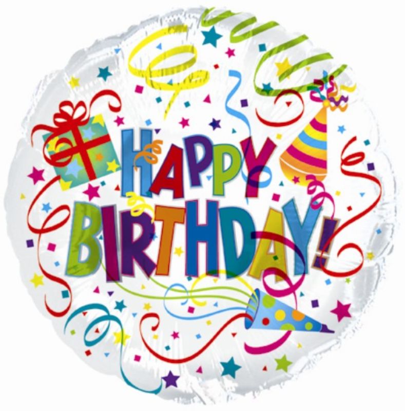 Air-filled 9" balloon design featuring a cheerful birthday hat and horn, perfect for festive birthday celebrations.