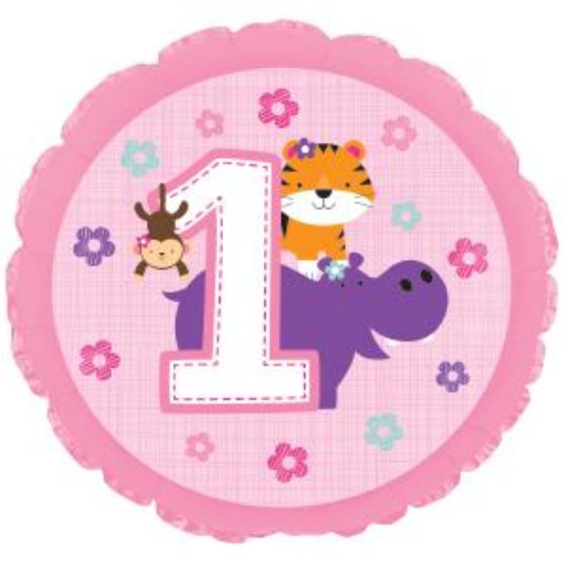 Vibrant 17" foil helium balloon with "One is Fun" message, perfect for first birthdays and cheerful celebrations.