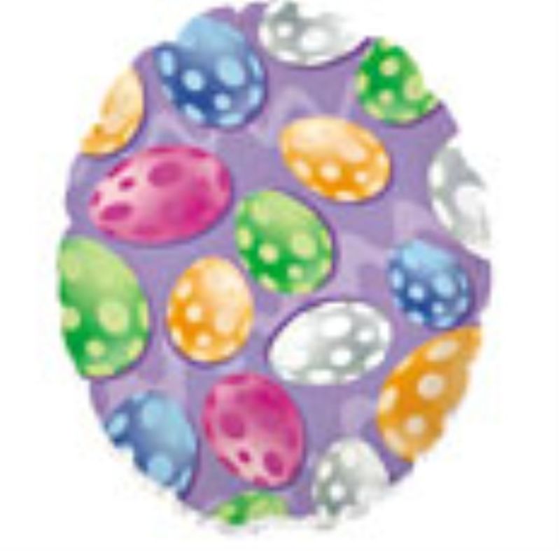 Colorful 9" polka dotted egg balloon perfect for Easter, spring events, and party decorations.