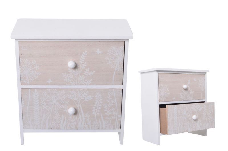 Elegant 2 Draw Chest in Tranquil Garden design, perfect for stylish storage and enhancing home decor.