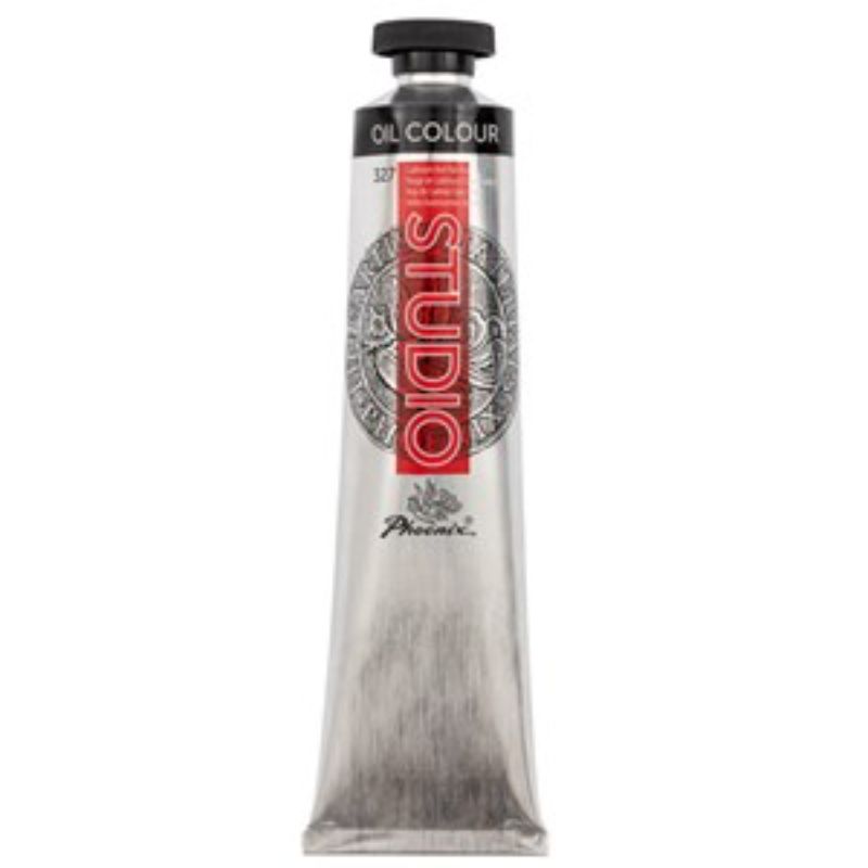 Vibrant 200ml Cadmium Red oil paint by Phoenix, known for opacity, blendability, and lightfastness for artists.