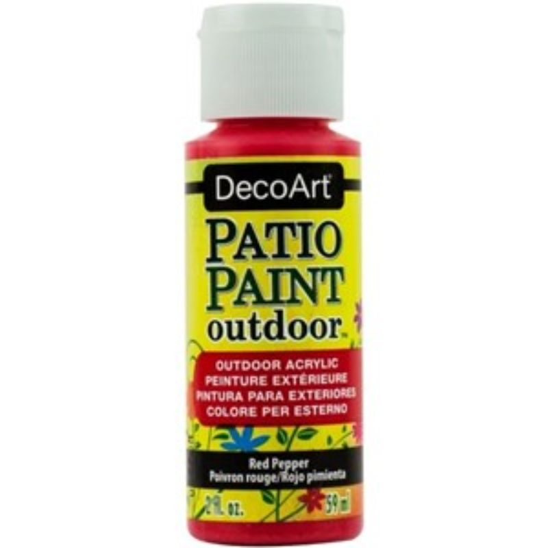 Vibrant red pepper patio paint for refreshing outdoor furniture and decor, durable and weather-resistant for lasting color.