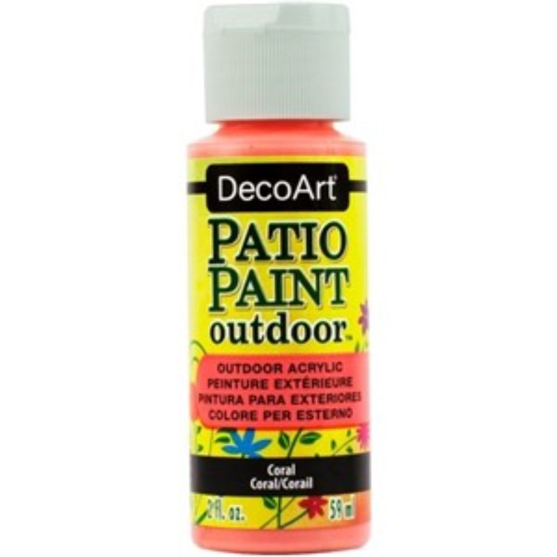 Vibrant 2oz coral Patio Paint for outdoor furniture and decor, UV-resistant and eco-friendly for durable, easy application.