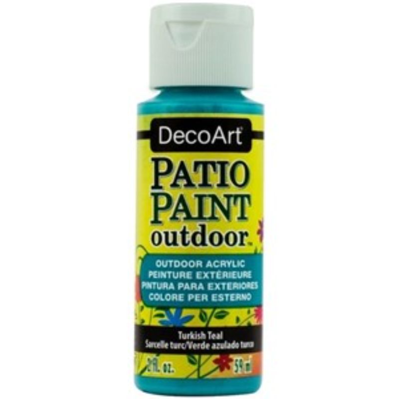 Vibrant Turkish Teal patio paint for outdoor furniture and decor, weather-resistant and perfect for DIY projects.
