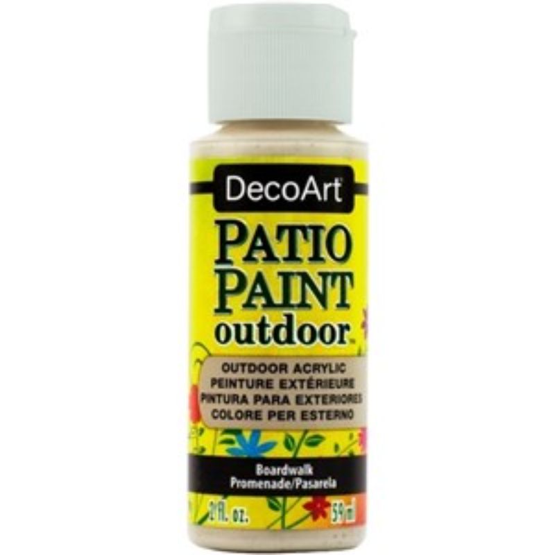 Vibrant 2oz Boardwalk patio paint, ideal for refreshing outdoor spaces with a durable, weather-resistant finish.
