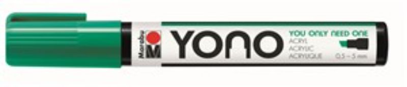 Marabu Yono 067 Chisel Rich Green marker, perfect for vibrant designs on various surfaces with quick-drying, waterproof ink.