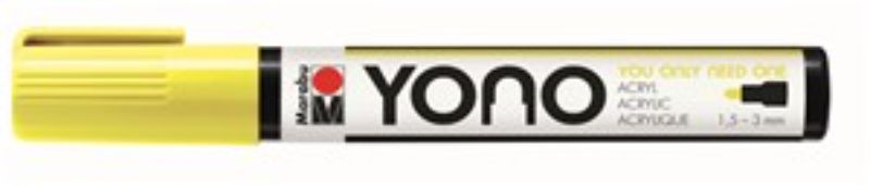 Marabu Yono 321 Bullet Neon Yellow marker, a versatile acrylic tool for vibrant art on various materials.