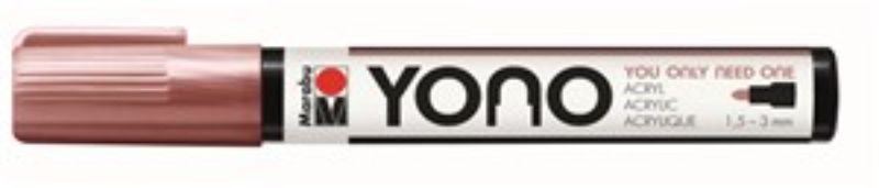 Marabu Yono 734 Bullet Rose Gold acrylic marker, versatile for all surfaces, featuring a bright matte finish and precision tip.