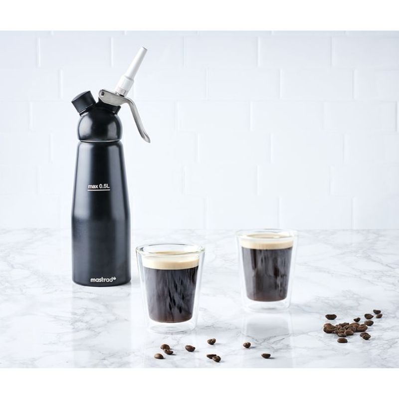 Cold Brew Nitro Coffee Brewer by Mastrad designed for homemade nitro-infused beverages, featuring a 0.5-liter capacity and easy cleaning.