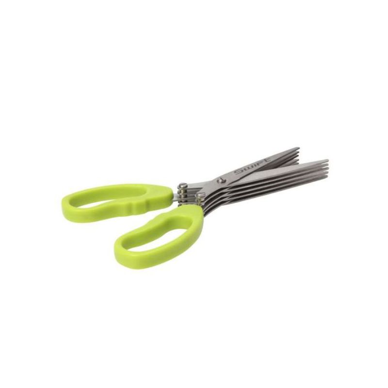 Dexam herb shear scissors with 10 stainless steel blades and ergonomic handle for effortless herb cutting, 19cm long.