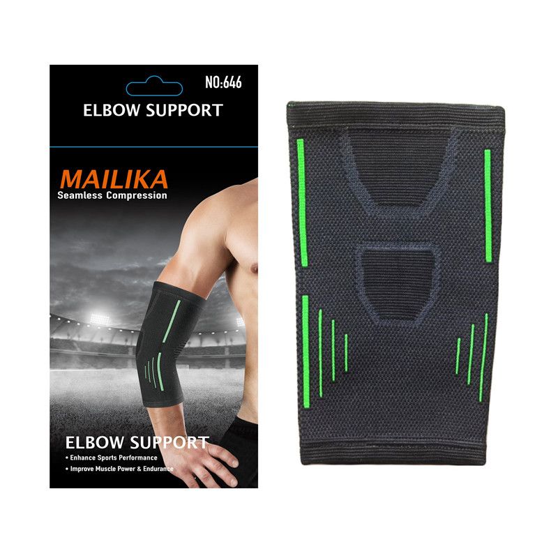 Set of 6 elbow supports (12 x 10 x 23 cm) designed for comfort, fit, and protection during activities and sports.