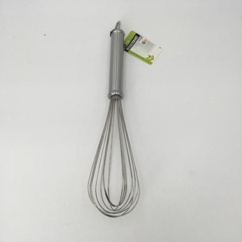 Set of 12 durable 14" egg beaters for efficient mixing, whipping eggs, and frothing milk in home or commercial kitchens.