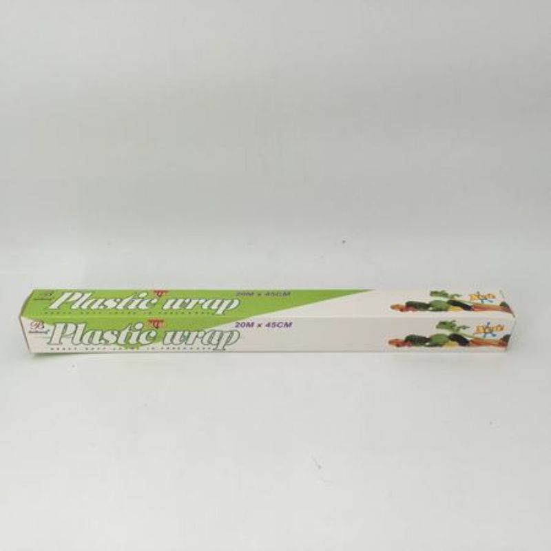 Set of 10 BPA-free plastic wraps, 20m x 45cm, ideal for securely covering food and keeping it fresh.
