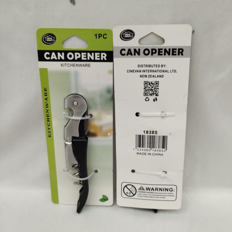 Set of 12 black can openers with stainless steel blades for efficient and reliable can opening in any kitchen.