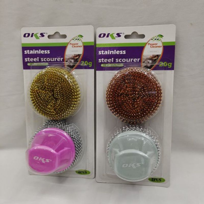 Durable stainless steel wire scourers for tough stains, perfect for pots, pans, and grills; 12-pack for efficient cleaning.