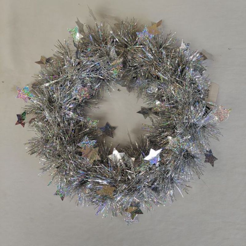 Set of 6 elegant 25cm silver Christmas garlands, perfect for enhancing holiday decor and creating a festive atmosphere.