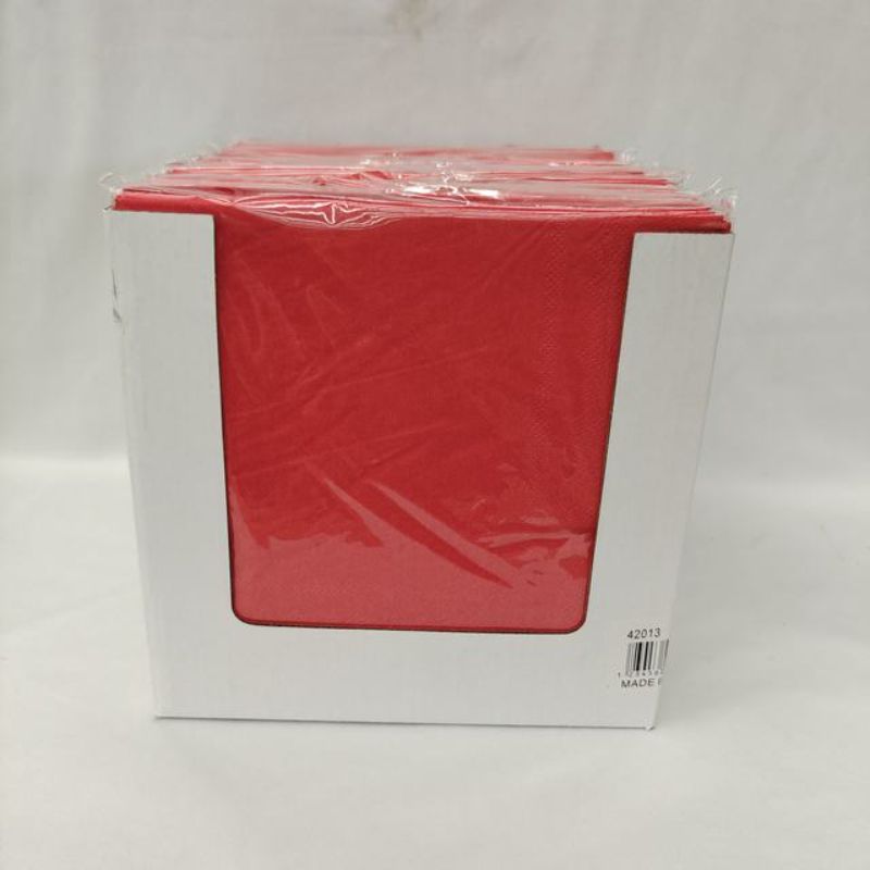 Vibrant red Xmas napkins (12pcs) perfect for festive gatherings, adding warmth and elegance to your holiday dining decor.