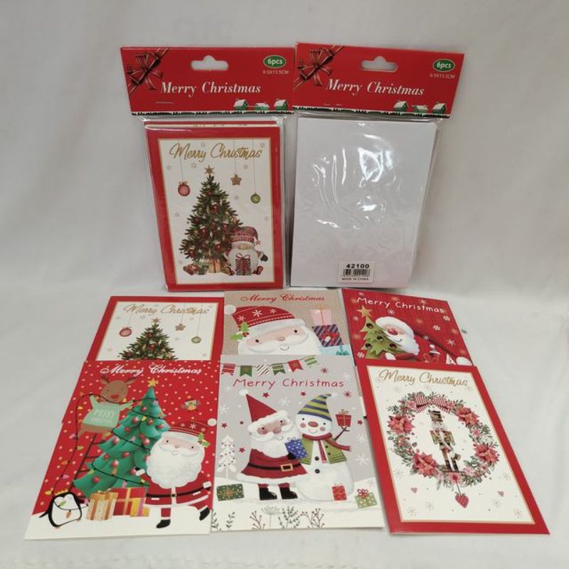 Festive Xmas Invitation Cards set of 6, featuring charming artwork for holiday gatherings and Christmas celebrations.