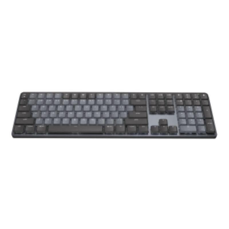 Logitech Master Series MX Mechanical Keyboard with backlit keys, low-profile design, and multi-device connectivity for optimal productivity.