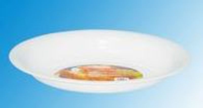 Set of 12 white plastic deep serving trays, 43CM, perfect for parties and gatherings with ample space and spill prevention.