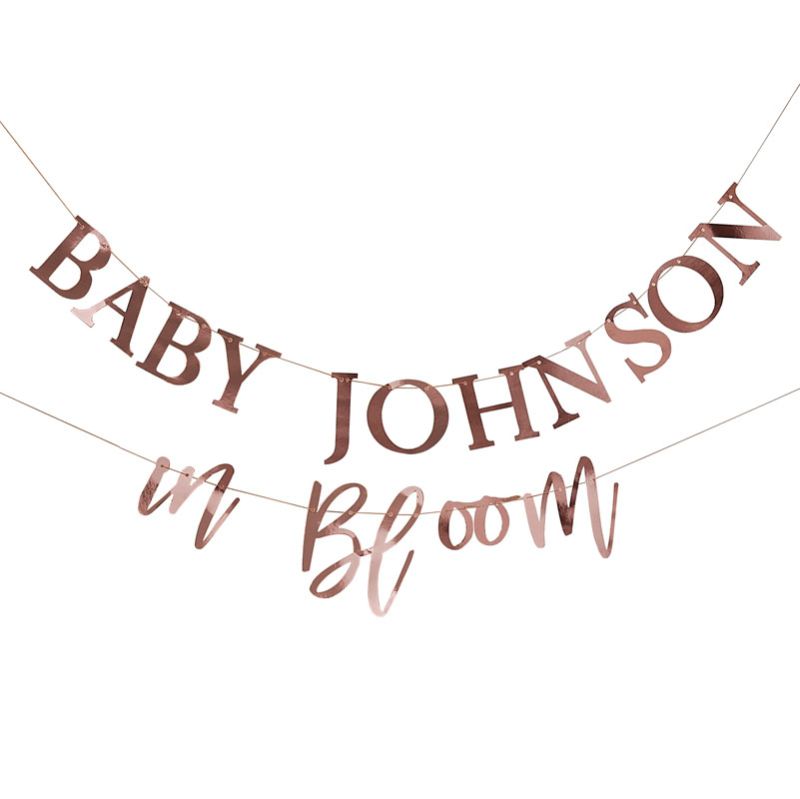 Baby In Bloom - Rose Gold Customisable Bunting