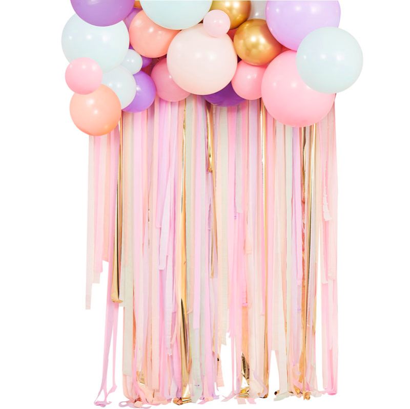 Mix It Up - Pastel Streamer and Balloon Backdrop