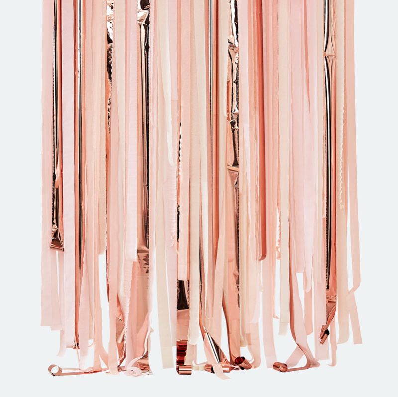 Mix It Up -Pink and Rose Gold Streamer Backdrop - party deco